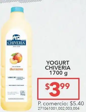 Tia Yogurt chiveria durazno 1700g oferta