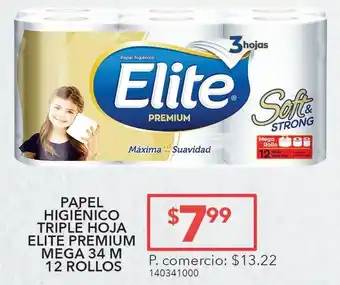 Tia Papel Higiénico Triple Hoja Elite Premium Mega 34m 12 Rollos oferta