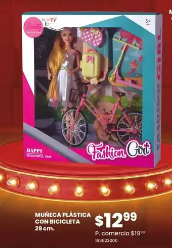 Tia Muñeca Plástica Con Bicicleta 29cm oferta