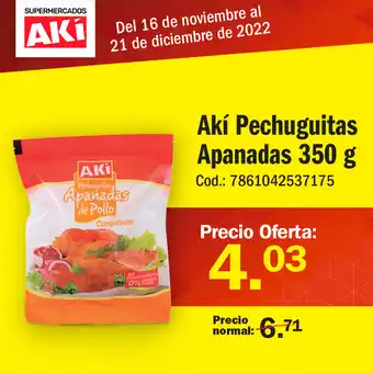 Akí Aki Pechuguitas Apanadas 350g oferta