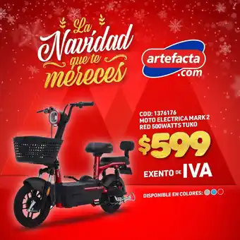 Artefacta Moto Electrica Mark 2 Red 500 Watts Tuko COD: 1376176 oferta
