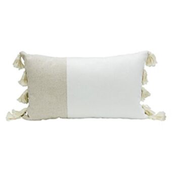 Boyacá Cojín lumbar borla neutral arena 30x50cm oferta