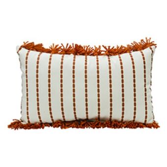 Boyacá Cojín lumbar borlas orchid terracota 30x50cm oferta