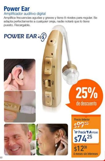 Power Ear Amplificador Auditivo digital