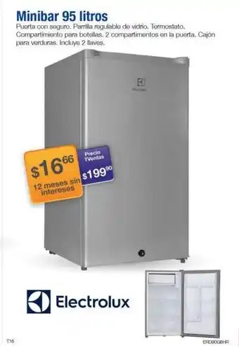 TVentas Electrolux Minibar 95 litros oferta
