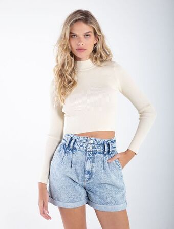NAF NAF Camiseta tejida con cuello alto oferta