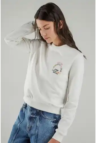 Koaj Buzo unicolor cuello redondo con bordado de letras en frente oferta
