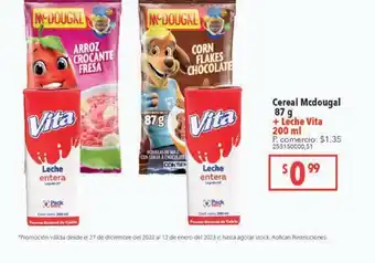 Tia Cereal mcdougal 87g + leche vita 200ml oferta