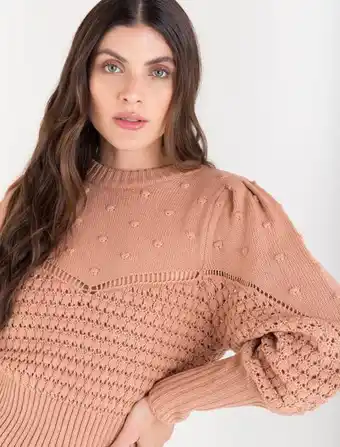 NAF NAF Tejido cuello redondo y manga larga con decoraciones oferta