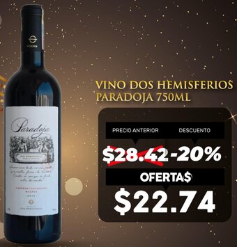 Coral Hipermercados Vino Dos Hemisferios Paradoja 750ml oferta