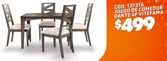 Artefacta Juego de Comedor Gante 4P Vitefama oferta