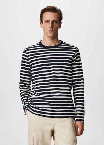 Mango Camiseta manga larga rayas oferta