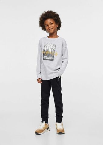 Mango Camiseta estampada algodón oferta