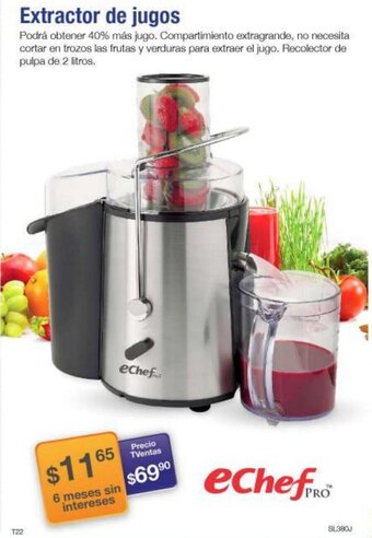 TVentas eChef Pro Extractor de Jugos oferta