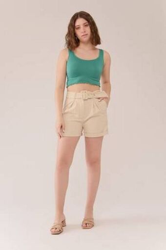 De Prati Short straight con cinturón h&o trybu oferta