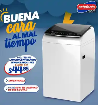 Artefacta Whirlpool Lavadora WW19LBAHLA 19kg oferta