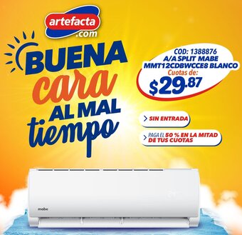 Artefacta Mabe A/A Split MMT12CDBWCCE8 Blanco oferta