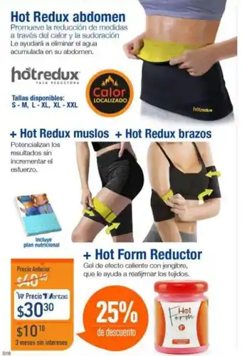 TVentas Hot Redux Abdomen + Hot Redux Muslos + Hot Redux Brazos + Hot Form Reductor oferta