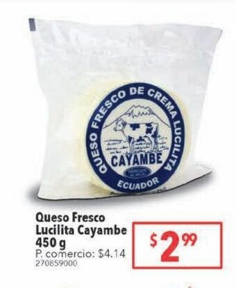 Tia Queso fresco lucilita cayambe 450g oferta
