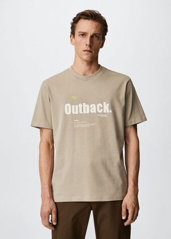 Mango Camiseta algodón estampada oferta