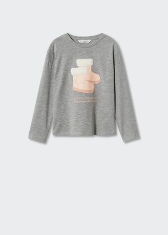 Mango Camiseta manga larga estampada oferta