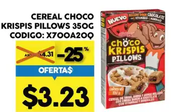 Coral Hipermercados Cereal Choco Krispis Pillows Kellogg's 350g oferta