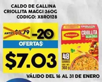 Coral Hipermercados Caldo de Gallina Criollita Maggi 360g oferta