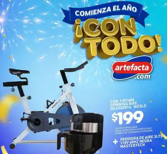 Artefacta Weslo Spinning Bike + Freidora de Aire 3L Mastertech oferta