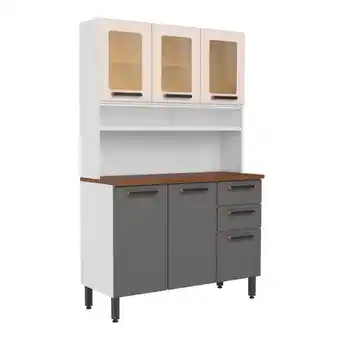 Pycca Mueble de cocina de 5 puertas blanco/negro oferta