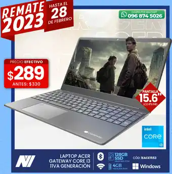 Novicompu Laptop Acer Gateway Core i3 11VA Generación 15,6" oferta