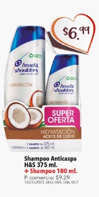 Tia Shampoo anticaspa h&s 375ml + shampoo 180ml oferta