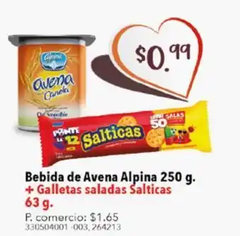 Tia Bebida de avena alpina 250g + galletas saladas salticas 63g oferta