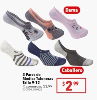 Tia 3 pares de medias taloneras talla 9-12 oferta