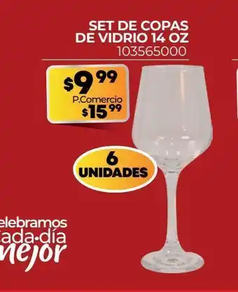 Tia Set de copas de vidrio 14 oz oferta