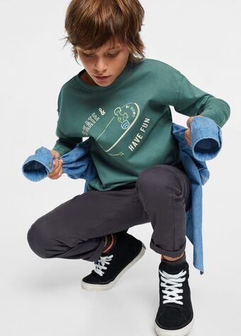 Mango Camiseta estampada algodón oferta