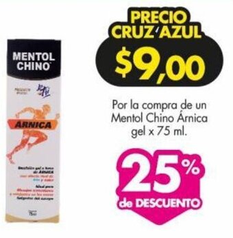 Farmacias Cruz Azul Mentol Chino Áenica Gel 75ml oferta