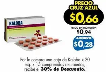 Farmacias Cruz Azul Kaloba 20mg x15 Comprimidos Recubiertos oferta