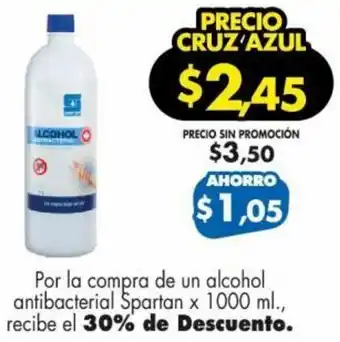 Farmacias Cruz Azul Alcohol Antibacterial Spartan 1000ml oferta