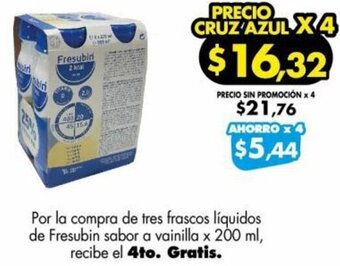 Farmacias Cruz Azul Fresubin Sabor a Vainilla 200ml oferta