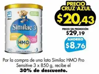 Farmacias Cruz Azul Similac HMO Pro Sensitive 3 x 850g oferta