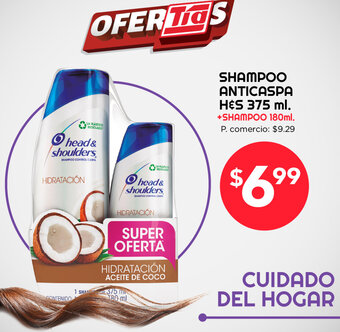 Tia Shampoo Anticaspa H&S 375ml + Shampoo 180ml oferta