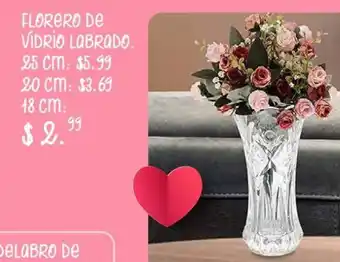 Mi Comisariato Florero de Vidrio Labrado 25cm oferta