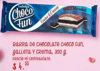 Mi Comisariato Barra de Chocolate Choco Fun, Galleta y Crema 300g oferta