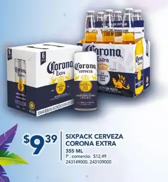 Tia Six pack cerveza corona extra 355ml oferta