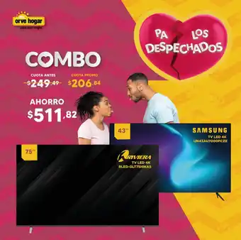 Orve Hogar Combo Riviera TV LED 4K RLED-GLT75HIKA5 / Samsung TV LED 4K UN43AU7000PCZE oferta