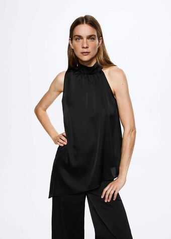 Blusa asimétrica satinada