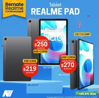 Novicompu Tablet Realme Pad 6GB + 128GB oferta
