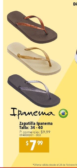 Tia Zapatilla ipanema oferta