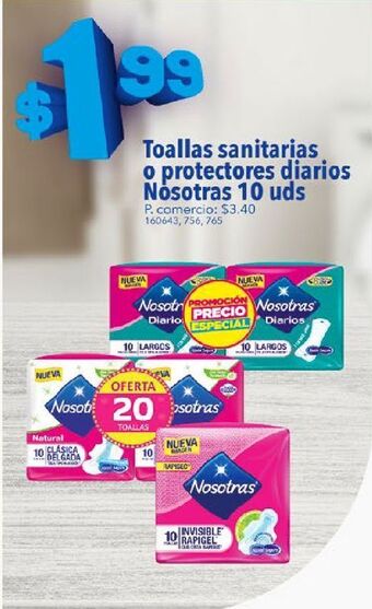 Tia Toallas sanitarias o protectores diarios nosotras oferta