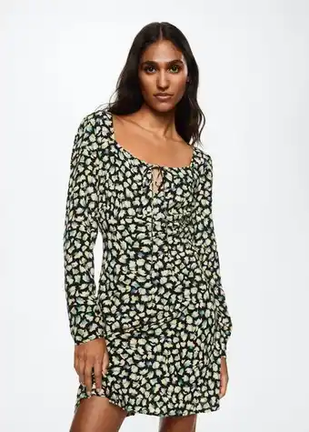 Mango Vestido estampado lazo oferta